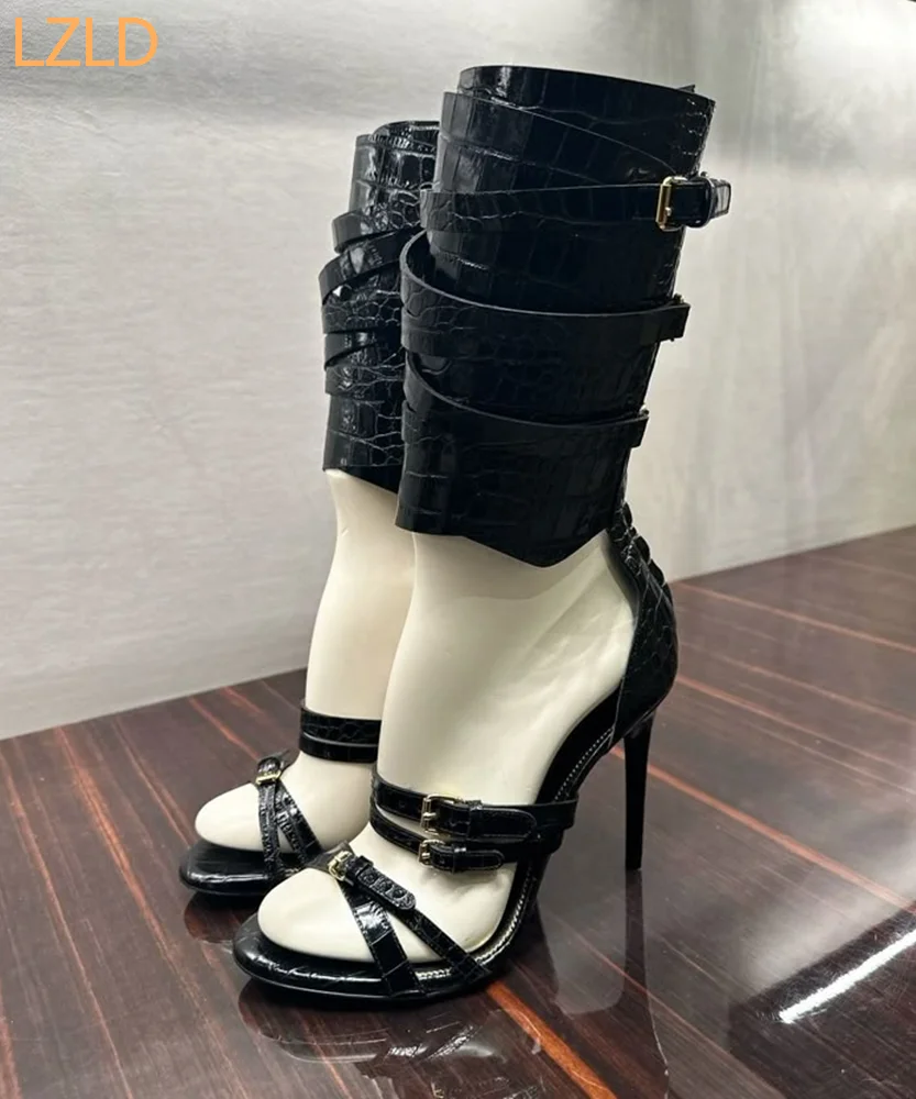 Women'S Fashion Belts - Black Sexy Catwalk Women Sandals 2025