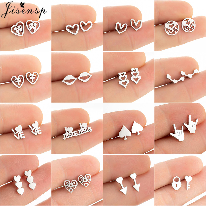 Women'S Day Fashion Show - Korean Fashion Love Heart Small Earrings