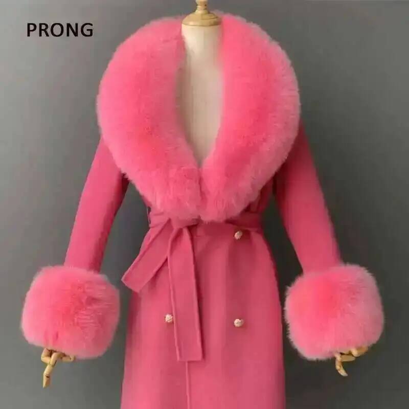 Women'S Fashion Essentials - Real Fur Collar And Cuffs Set