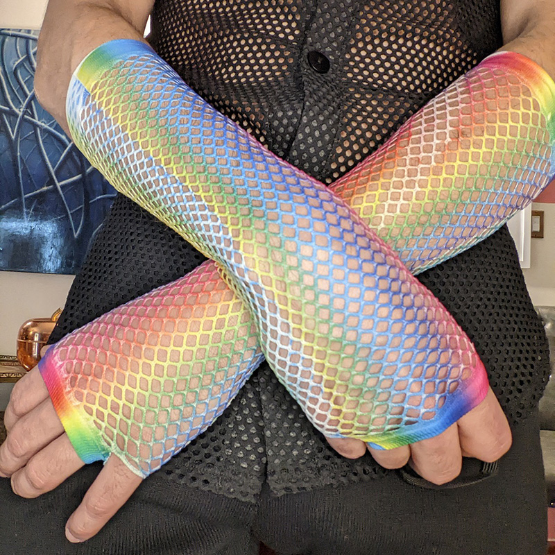 Women'S Fashion Gloves - 1 Pair Women Long Fishnet Net