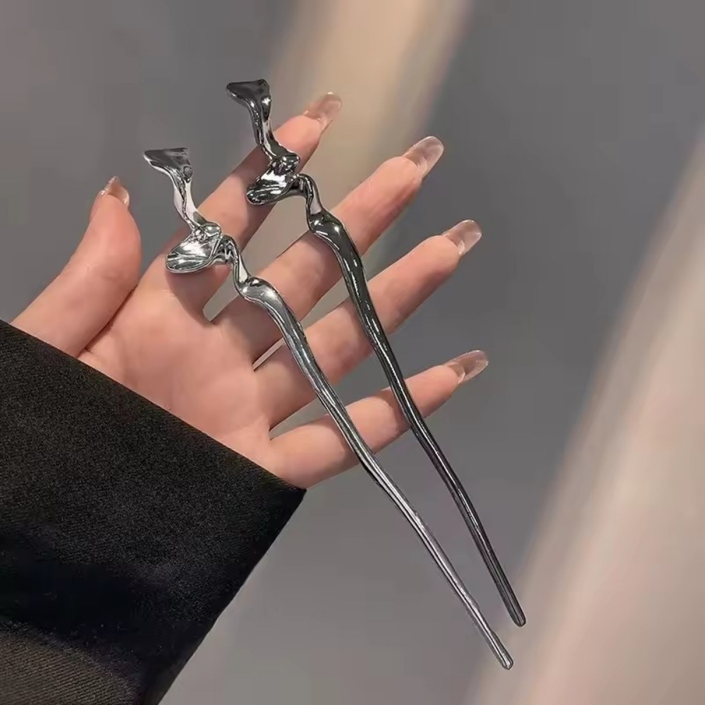 Women Fashion Hair Style - New Punk Metal Simple Hair pin