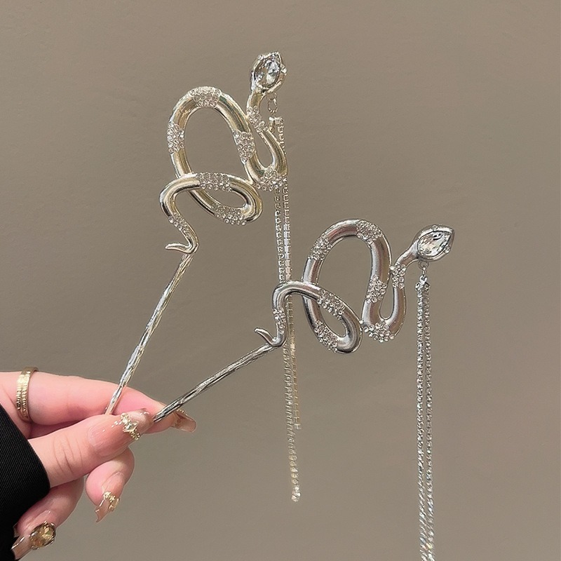 Women Fashion Hair Style - 1pc Snake Hair Sticks Tone Serpent