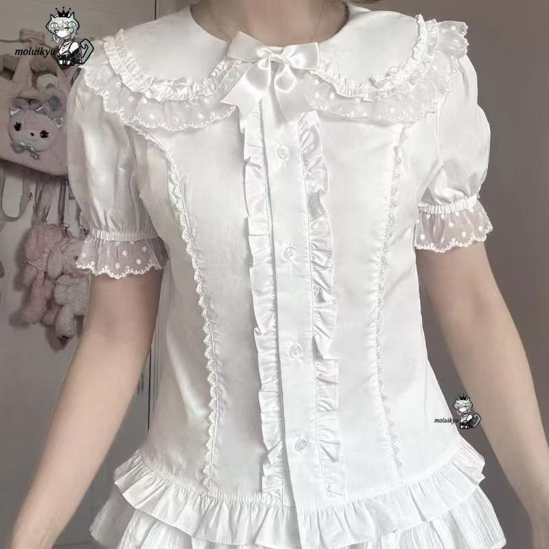 Kawaii Ruffles Blouses Spring  - Women Fashion Blouse review and price