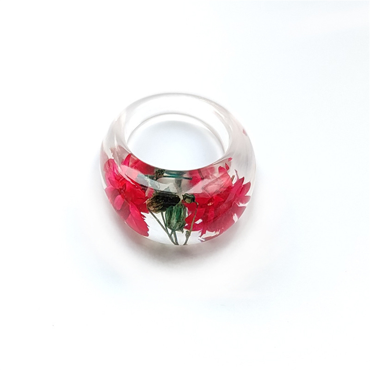 Transparent Resin Ring with Re - Women'S Real Y2K Fashion review and price