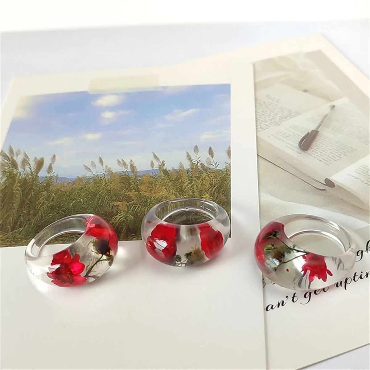 Transparent Resin Cute Ring Re - Women'S Real Y2K Fashion review and price