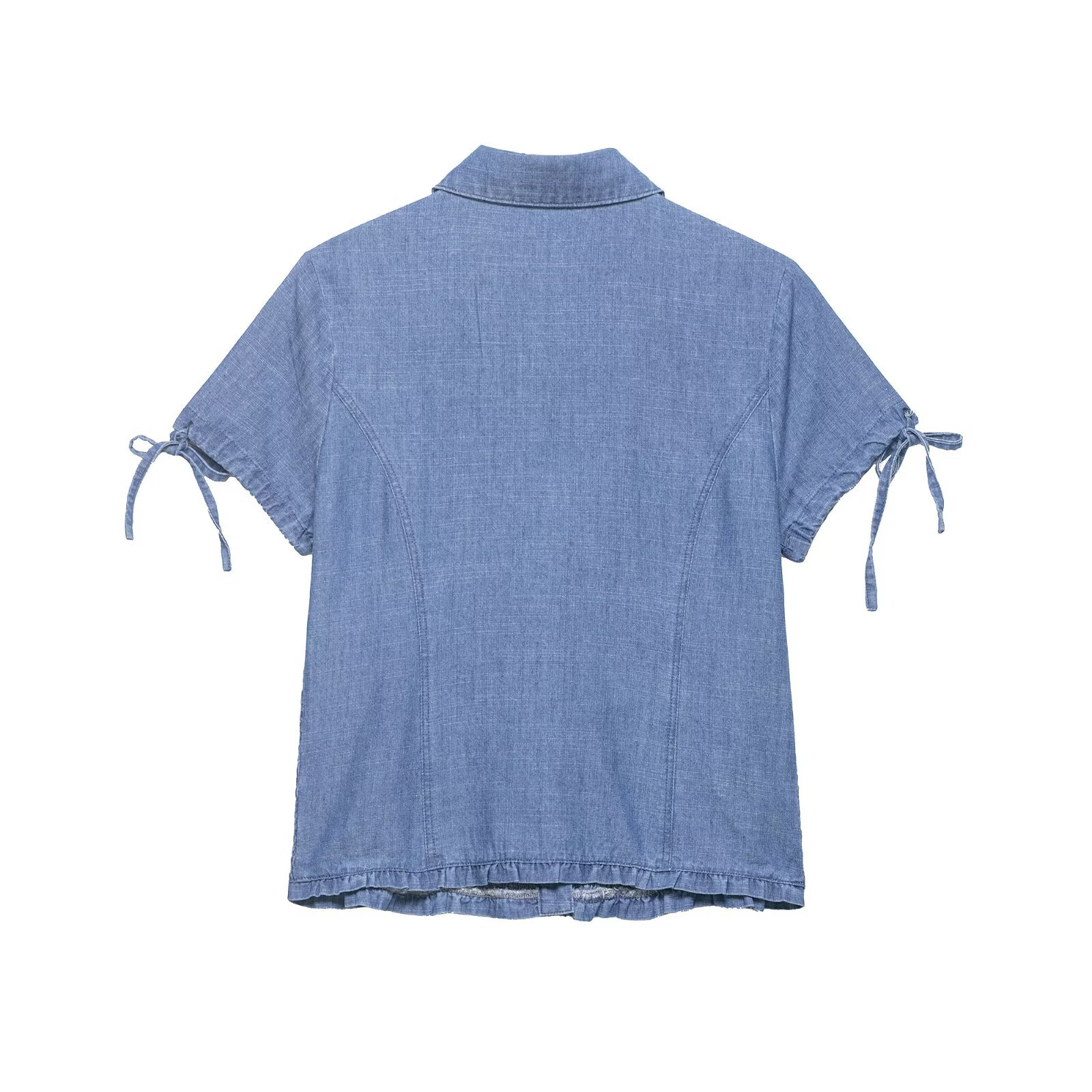 Women Blue Smocked Denim Shirt - Women Fashion Blouse review and price