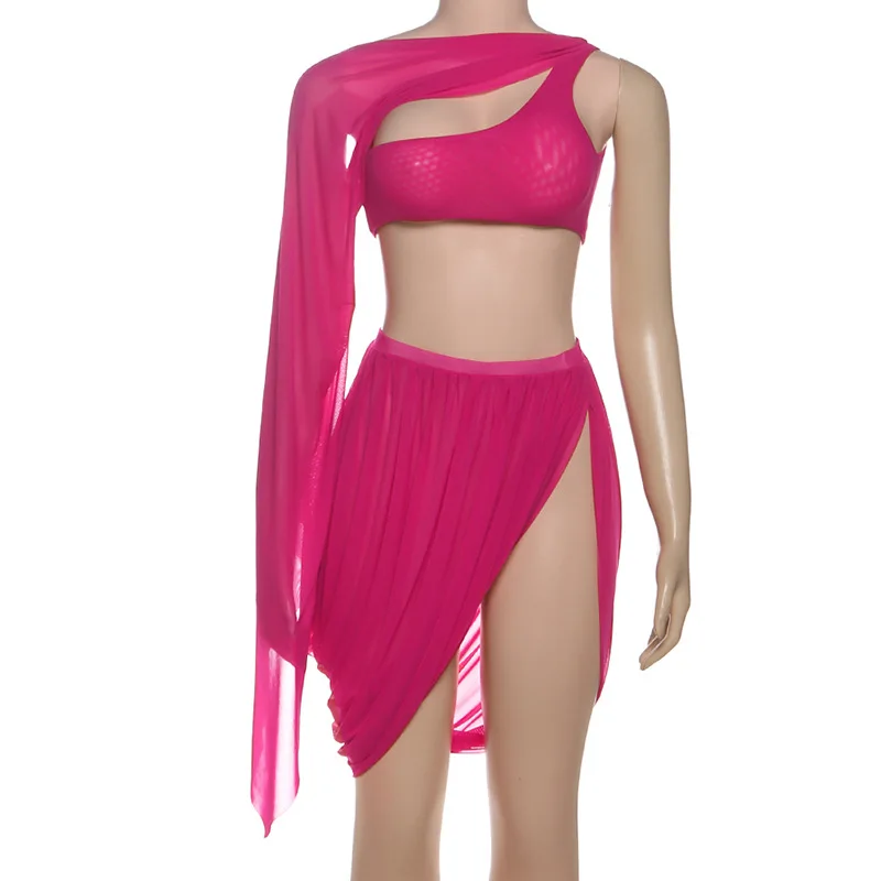 Women Sexy Mesh 2 Piece Set 20 - Asymmetric Top Women review and price