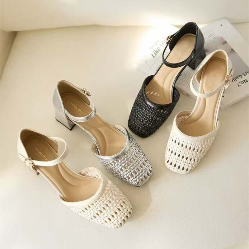 Fashion Woven Hollow Chunky Ro - Women'S Fashion Brand Shoes review and price