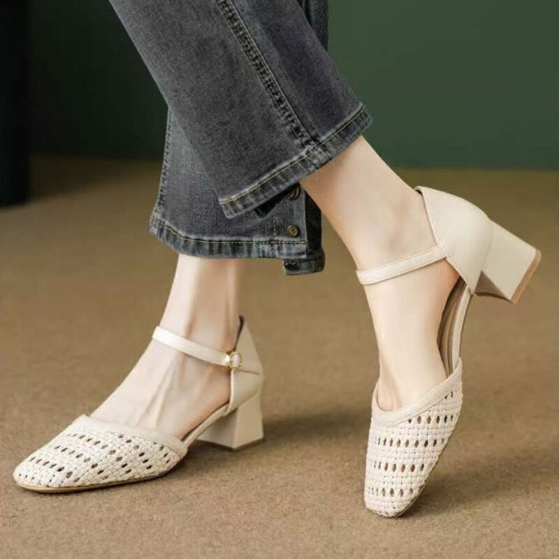 Fashion Woven Hollow Chunky Ro - Women'S Fashion Brand Shoes review and price