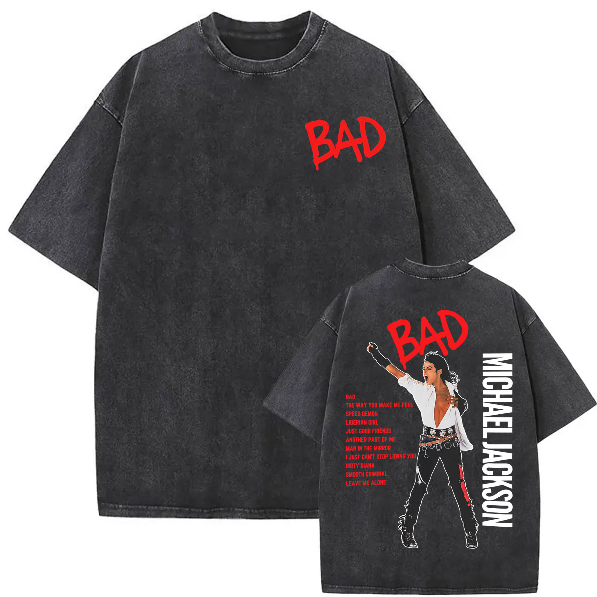 Vintage Washed King of Pop Bad - Women'S Fashion From The 80S review and price