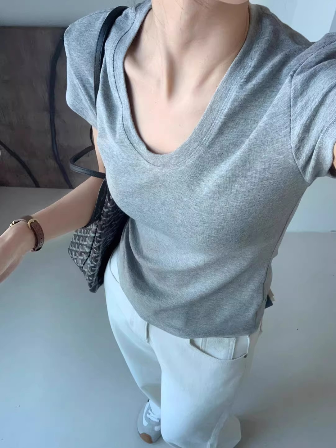 U-Neck Shoulder Short Sleeve T - Women Fashion Blouse review and price