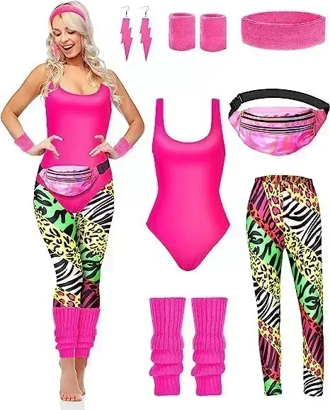 7 Pcs 80s Fancy Workout Costum - Women'S Fashion From The 80S review and price