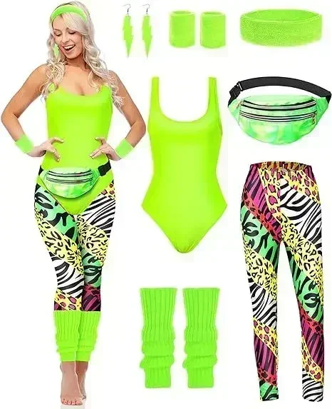 7 Pcs 80s Fancy Workout Costum - Women'S Fashion From The 80S review and price