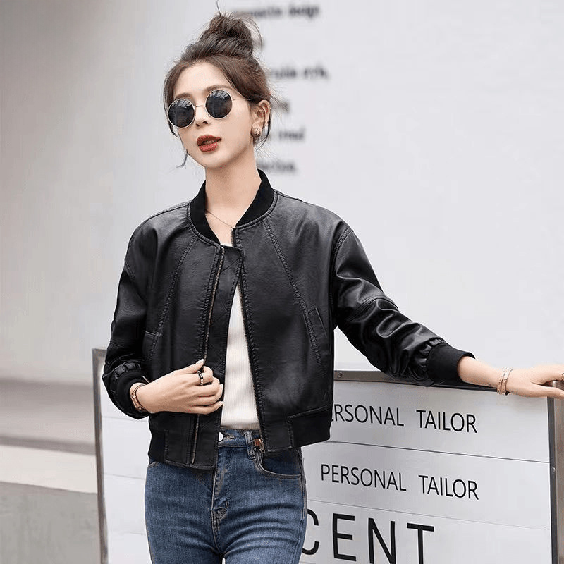 American Retro Faux Leather Ja - Women'S Fashion Bomber Jacket review and price