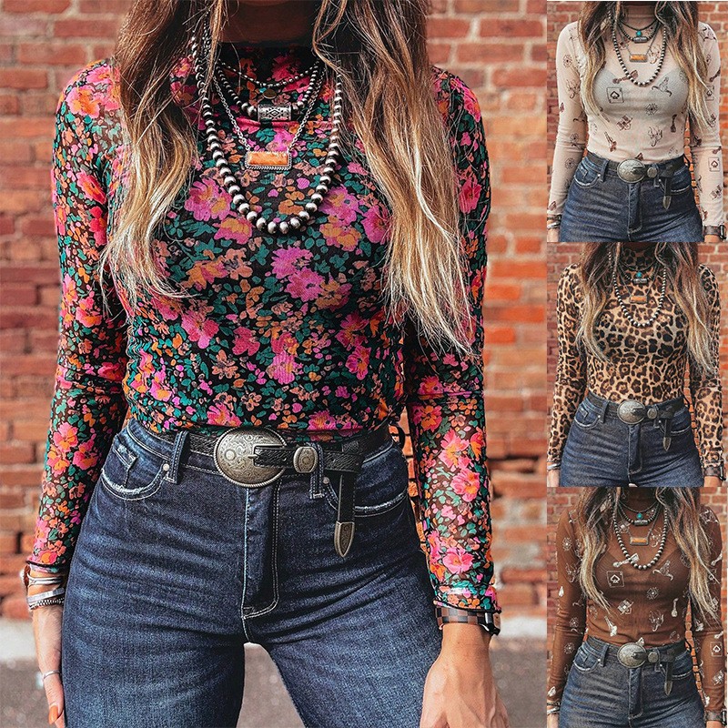 Women's Autumn Mesh Turtleneck - Women Fashion Blouse review and price