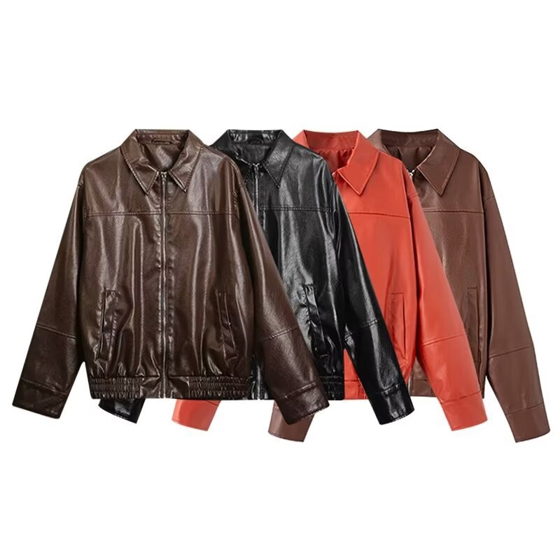 Vintage PU Leather Bomber Jack - Women'S Fashion Bomber Jacket review and price
