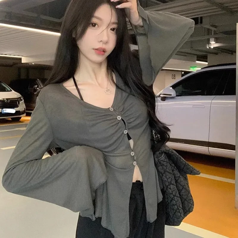Sheer Flare Sleeve Blouse - Y2 - Women Fashion Blouse review and price