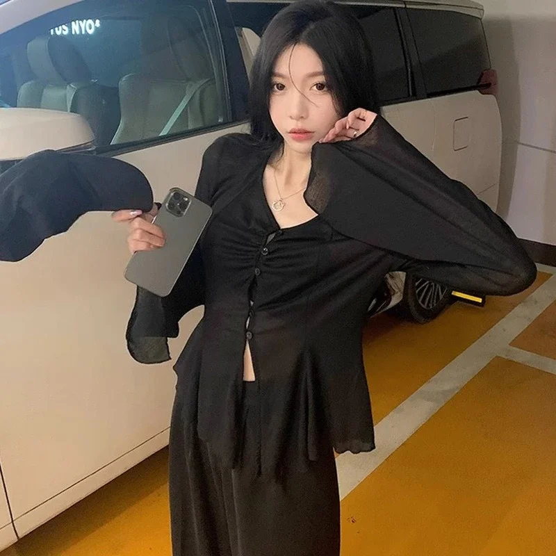Sheer Flare Sleeve Blouse - Y2 - Women Fashion Blouse review and price