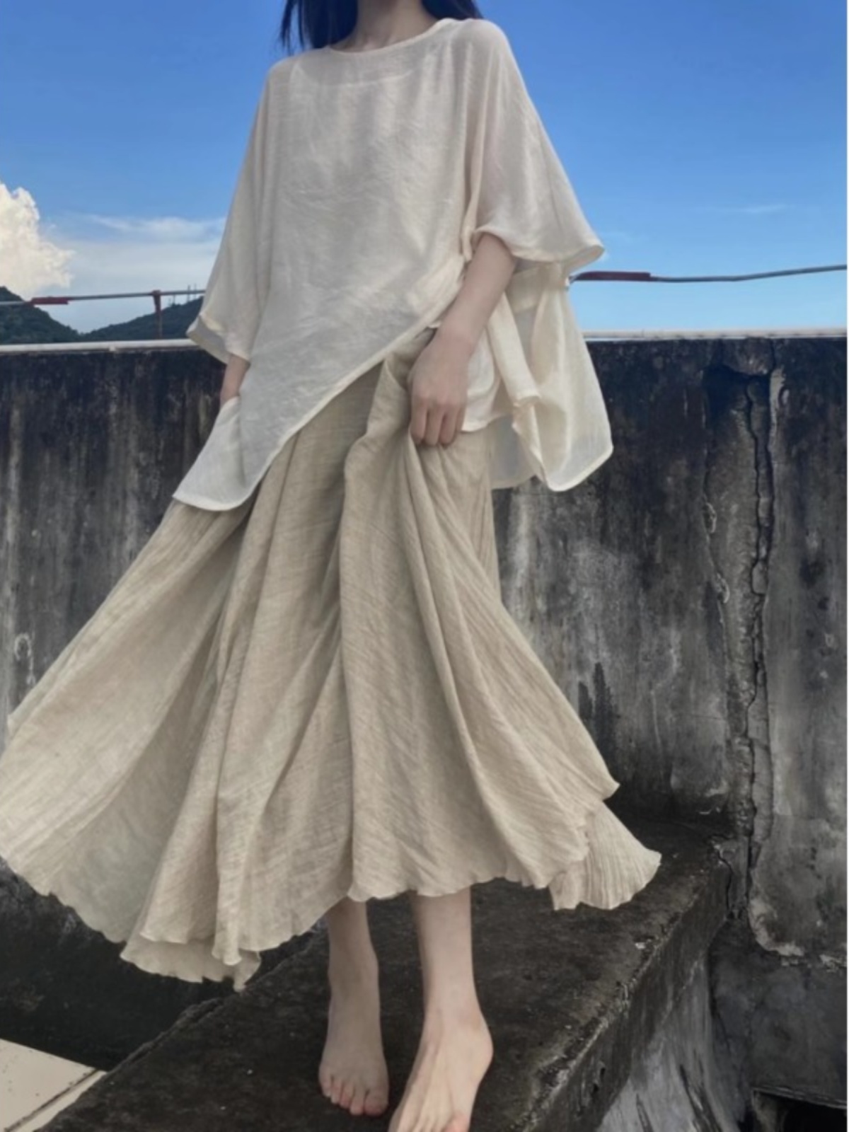 Loose Chinese Style Buddhist Z - Asymmetric Top Women review and price