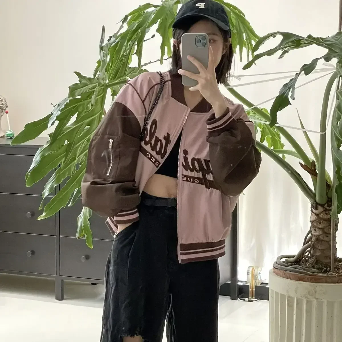 Zip-up Baseball Aviator Coat W - Women'S Fashion Bomber Jacket review and price