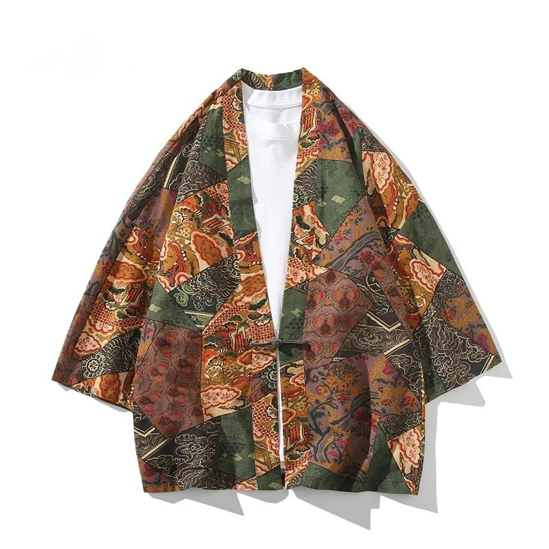 Ethnic Style Print Yukata Men  - Women Fashion Blouse review and price