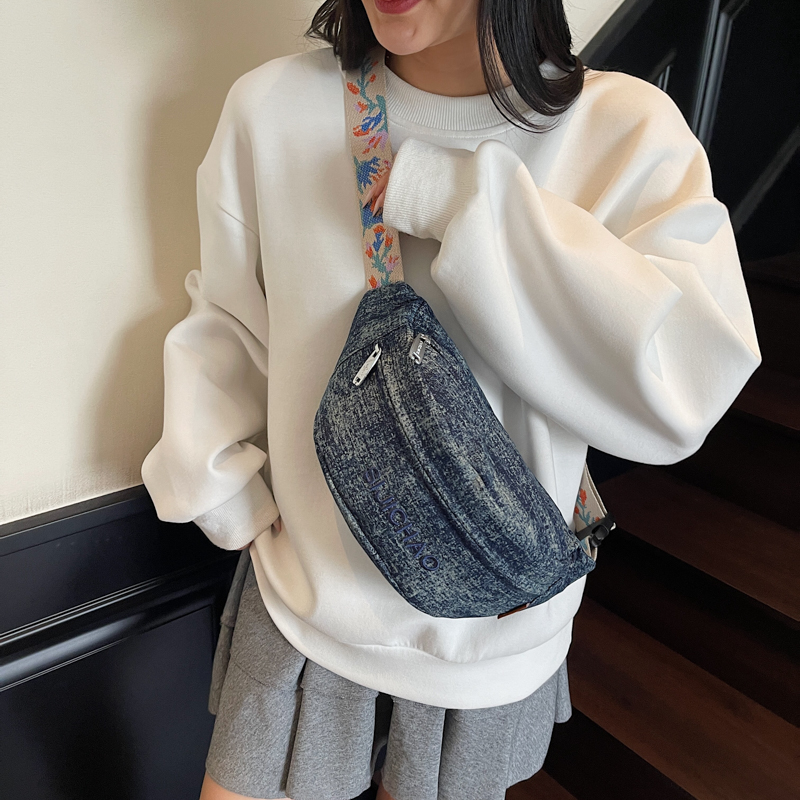 Denim Blue Chest Bags For Wome - Women'S Fashion Boutique review and price